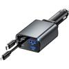 nongxiang 78W Caricabatteria Auto 4 in 1, Pieghevole 180, Caricabatteria Rapida Retrattile con Cavo USBC e Lightning, Adattatore Auto 12V/24V, Famiglia e per la Festa del Papà.