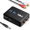 1Mii Trasmettitore Ricevitore Bluetooth 5.3 per TV, Adattatore Audio HiFi con RCA e Jack AUX 3.5mm, aptX Bassa Latenza/HD, Controllo Volume, Dual Link per 2 Cuffie, PC, Stereo