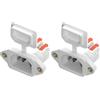 RUNCCI-YUN 2 Pezzi connettori presa di alimentazione 3 pin IEC C14 (impugnatura arancione) C14 Adattatore per spina per montaggio a pannello,250V 10A,foro filettato,con coperchio(bianca)