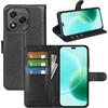 JIUNINE Cover per Honor 400 Lite, Custodia Portafoglio Libro in Pelle Sintetica Antiurto Cover Flip Case con [Carta Fessura] [Supporto Stand] [Fibbia Magnetica], Nero