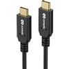 conecto, cavo di ricarica da USB-C a USB-C, USB 2.0, funzione di ricarica rapida, 480 MB/s, 5 A/100 W, rivestimento in PVC, nero, 0,50 m
