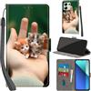 PHINIENLAND Cover per Xiaomi Redmi Note 13 4G custodia portafoglio Gatto | 3 scomparti carte, 1 tasca banconote, Chiusura magnetica, Supporto, Pelle PU flip cover per Redmi Note 13 4G
