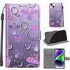 TOMYOU Cover per iPhone 14 Plus, petalo | Antiurto Protettiva Portafoglio, Slot per Schede, Magnetica, Custodia in Pelle PU, Libro Flip,Funzione Stand