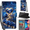 PHINIENLAND Cover per Samsung Galaxy A20e / A10e custodia portafoglio Cuore | 3 scomparti carte, 1 tasca banconote, Chiusura magnetica, Supporto, Pelle PU flip cover per Samsung A20e