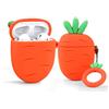 LEWOTE - Custodia Protettiva in Silicone per Airpods Apple 1 e 2 [Serie di Frutta e Cibo] (Carota)