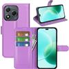 JIUNINE Cover per Honor 400 Lite, Custodia Portafoglio Libro in Pelle Sintetica Antiurto Cover Flip Case con [Carta Fessura] [Supporto Stand] [Fibbia Magnetica], Viola