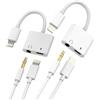 zoyuzan Adattatore da Lightning a jack da 3,5 mm (2 pezzi) per Apple MFI Certified 2 in 1 di ricarica cavo jack splitter auto AUX cavo audio jack convertitore per iPad iPhone 3.5
