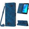 Mo-Beauty Custodia per Samsung Galaxy J510/J5 2016, PU Pelle Portafoglio Flip Custodia a tracolla [Supporto] [Scomparto per carte] [Chiusura Magnetica] Cover per Samsung J510 - Blu