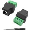 MEIRIYFA RJ12 femmina a 6 pin morsetti a vite adattatore senza saldatura, RJ12 6P6C femmina a 6 pin morsetti a vite adattatore per telefono cavo audio adattatore (2PCS)