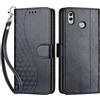 SIENIANLINE Cover per Huawei P Smart 2019 PU Pelle Custodia Flip Cubo - Nero