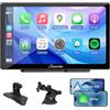 CARPURIDE Schermo Carplay da 9 Pollici per Auto, C98 Compatibile con CarPlay wireless/Cablato, Android Auto e Mirror Link - Audio Bluetooth, Navigazione, Siri, FM, AUX