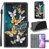 TOMYOU Cover per Honor X8 4G / X30i / Play 6T Pro, farfalla dorata | Antiurto Protettiva Portafoglio, Slot per Schede, Magnetica, Custodia in Pelle PU, Libro Flip,Funzione Stand