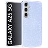 N NEWTOP 3in1 Cover Compatibile con Samsung Galaxy A25 5G, Custodia Case GLITTER Brillantini Paper Interno Bling TPU + PC Flessibile Morbida Case Posteriore Lucida Protezione Fotocamera (Azzurro)