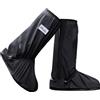 SHTH USHTH Copriscarpe impermeabile nero con riflettore (1 paio) (Nero-XXL (34 cm)