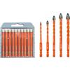 BGTEC Punte Diamantate a Secco 10 pezzi 6 mm e Punta da Trapano per Piastrelle 5 pezzi Ø 5/6/8/10/12 mm per Ceramica, Legno, Plastica, Mattoni