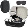 XINGFUDAO Custodia Rigida per Meta Quest 3/Quest 3S(con Cinturino Elite) VR Cuffie e Controller, Impermeabile e Antiurto, Con Tasca in Rete per Riporre gli Accessori, Nero