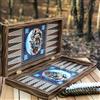 Senza marchio Backgammon Set Handmade Khatam Persian Inlay 19,6" Tavola di Legno - Regalo...