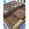 Senza marchio Set scacchi backgammon fatto a mano in legno massello intarsiato gioco da...