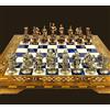 Senza marchio Set Scacchi Fatto a Mano Impero Romano Pezzi Bronzo Tavola Intarsiata - Regal...
