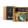 MOYA MATCHA Organico Moya Matcha Tè Verde Biologico in Polvere Set | 30g Premium Cerimoniale Grado (I) + Ciotola + Frusta + Supporto + Cucchiaio | Kit Completo per la Preparazione del Tè Completo di Cerimoniali