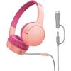 Belkin SoundForm Mini Cuffie per Bambini con filo, adattatore da USB-C a 3,5 mm, Microfono, Adesivi, Limite Volume di 85 dB, per didattica online e viaggi, compatibili con iPhone, iPad, Galaxy - Rosa