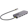 StarTech.com Adattatore USB C Multiporta, HDMI 4K 60Hz, Hub a 3 porte USB-A 5Gbps, 100W PD Pass-Through, GbE, Cavo integrato da 30cm, Docking station / Mini Dock da viaggio (127B-USBC-MULTIPORT)