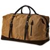 BRASS TACKS Leathercraft Borsone da Viaggio Uomo Donna in Tela Cerata e Pelle | Borsa Weekend Vintage Impermeabile, Grande Borsone Palestra e Sportivo con Tracolla
