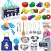 UCAMP Giochi Cucina per Bambini 32 Pezzi - Set di Pentole e Padelle in Acciaio Inossidabile, Accessori e Utensili da Cucina - Giocattolo per Bambini