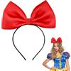 Aurasky Cerchietto per Capelli con Fiocco Rosso, Fascia per Capelli per Bambino Adulto, Carnevale, Halloween, Compleanno, Festa, Cosplay