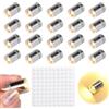 Stalora 20pcs Mini Luci LED Decorative con 100pcs Punti di Colla, Mini Lampada LED Wireless per Modellismo, Luce LED per Decorazione di Festa, Trucco, Fai da te, Artigianale, Micro Luce LED