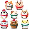 Aoriher 8 Pezzi Giocattoli Animali del Bosco per Portachiavi | 8 cm Morbidi di Peluche, Cappello e Sciarpa, Mini Ornamenti Animali Imbalsamati, Per Regali di Compleanno e Natale