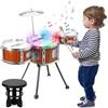 Shayson Batteria per Bambini con Luci, Set Jazz 6 Pezzi con Sgabello, Strumento a Percussione, Regalo Educativo per Compleanno e Natale, 1-6+ Anni Ragazze e Ragazzi