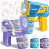 Chennyfun Pistola a Bolle per Bambini, 2 Pieces Macchina Automatica per Bolle + Concentrato per Bolle di Sapone,per Feste Compleanno All'aperto Matrimoni, Verde, per Bambini Giardino Estivi