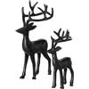 BOLTZE Figura Thielo (2 pezzi, altezza 25-35 cm, colore nero, figurina con alce, decorazione decorativa) 2037112