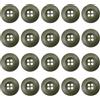URIMPAVIDO 20 bottoni in resina a 4 fori, 2,3 cm, bottoni militari militari militari, per pantaloni, giacche, uniformi, borse, accessori militari dell'esercito (verde militare chiaro, 32 L = 20 mm)