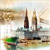 Pro-Art-Bilderpalette PRO-Art g1238a - Decorazione da Parete, Tecnica glicée, 'Hamburg III' 30 x 30 cm, Multicolore, 30x30 cm