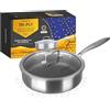 KASANOVA Tegame antiaderente con rivestimento nido d'ape Tri-ply, con coperchio in (Tegame 24 cm)
