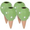 Relaxdays Set 4 Sfere da Irrigazione a Goccia, Coni in Argilla da 100 ml, Piante da Interni e Esterni, Verde Terracotta