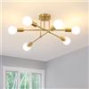 Comely Plafoniere da Soffitto Vintage, 6 Luci Lampadario Industrial Moderno, E27 Plafoniera Sputnik per Camera da letto Soggiorno Cucina Corridoio, Oro