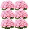 Jexine 50 rose artificiali realistiche in seta con stelo, bouquet di fiori in plastica, dall'aspetto reale, per casa, matrimoni, centrotavola, decorazioni per feste (rosa)