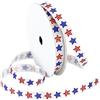 Morex Ribbon Betsy Ross Printed Satin Ribbon Spool, 3/20,3 cm da 91,4 m, Rosso/Bianco/Blu