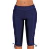 TMEOG Pantaloncini da Bagno Donna Sportivi ad Asciugatura Rapida a Vita Alta Tinta Unita S-XXL (Blu, XXL)