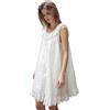 BEAUTELICATE Camicia da Notte Donna Cotone Senza Maniche Nightgown con Scollo Tondo Estiva Vittoriana Abito da Notte Avorio,XL