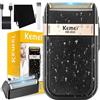 KEMEI Rasoio da barba da uomo Impermeabile Rasoio elettrico Ricaricabile di precisione Rasoio da barba Rasoio per basette Rasoio a doppia lama Lavabile Cordless Ricaricabile USB