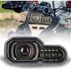 BIUGERCN Faro Anteriore LED Moto 12V con Angel Eyes Omologato E-MARK per BMW F800R F800GS F700GS F650GS Adventure