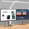 KableRika Lampada da tavolo a LED, dimmerabile, 24W, 80cm, doppia testa ultra luminosa, lampada da tavolo con morsetto, 1200lm, protezione degli occhi, lampada da ufficio con braccio girevole, lampada