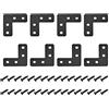DTGN Piastrine di Riparazione a Forma di L - 12 Pezzi - 40x40mm (LxW) - Ideali Per La Manutenzione di Mobili in Legno - Staffe angolari in Ferro Con Viti - Nero