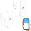 PORFOYO 2 Rilevatori d'Acqua WLAN, Sensore dell'Acqua, 90 cm, Funzionamento a Batteria, Allarme Intelligente con App, Sensore d'Acqua per Cucina, Cantina, Bagno