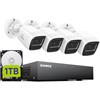 SANNCE 1080P Kit Videosorveglianza Esterno, 2MP DVR 8 Canali HDD 1TB e 4 Bianco Telecamere Analogica Bullet con LED a Infrarossi Intelligente, Riconoscimento di Persone/Veicoli, Impermeabilità IP66