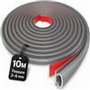 HOGARLAX® Guarnizione Porta e Finestra Adesiva, Profilo D, 10 m Striscia Sigillante (per Fessure da 3 a 6 mm), Paraspifferi per Porte e Finestre, Isolante Termico e Acustico (Grigio)